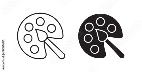 Palette icons on white background for web