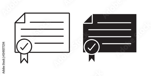 Diploma icons set in black colors on white background