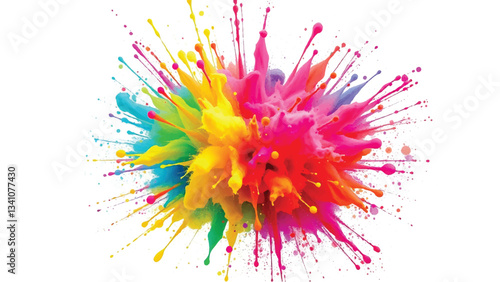 Canvas Print Colorful splashes on white background
