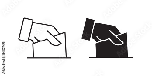 Ballot icons in black fill and line style