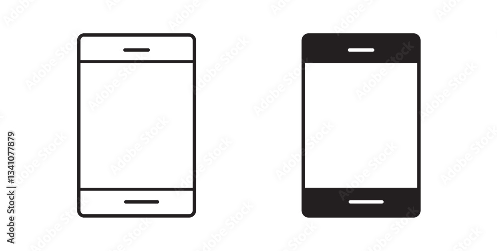 Smartphone icons in black fill and line style Smartphone icons in black fill and line style