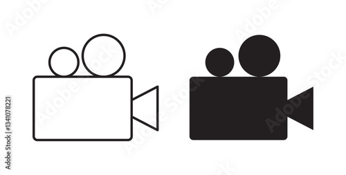Video camera icons on white background for web