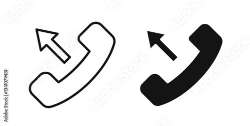Call outgoing icons set for website design