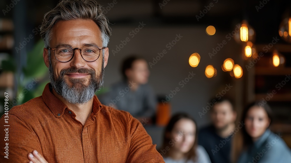 A smiling older man with gray hair and glasses poses confidently in a cozy workspace, emphasizing a warm and inviting atmosphere for creativity and collaboration. A smiling older man with gray hair and glasses poses confidently in a cozy workspace, emphasizing a warm and inviting atmosphere for creativity and collaboration.