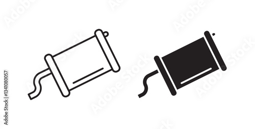Exhaust pipe icons in black fill and line style