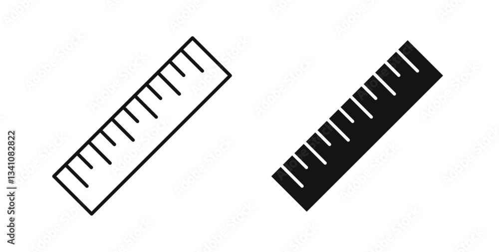 Ruler icons set in black colors on white background Ruler icons set in black colors on white background