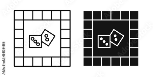 Game board icons set in black colors on white background