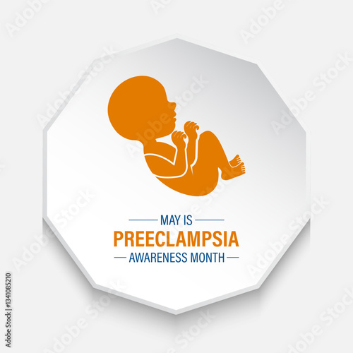 Vector illustration of Preeclampsia Awareness Month observed every year in May. Preeclampsia is a complication of pregnancy of holiday concept. Design for web banner, cards, prints, social media, post
