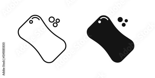 Soap icons set in black colors on white background
