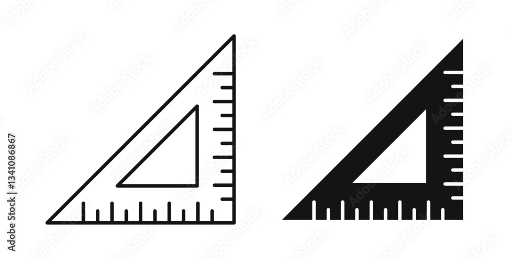 Triangle Ruler icons set for website design Triangle Ruler icons set for website design