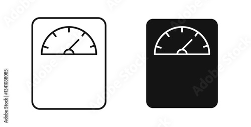 Scale icons set in black colors on white background