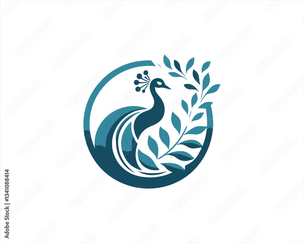 Peacock logo design icon symbol vector illustration. Peacock bird template. Peacock logo design icon symbol vector illustration. Peacock bird template.