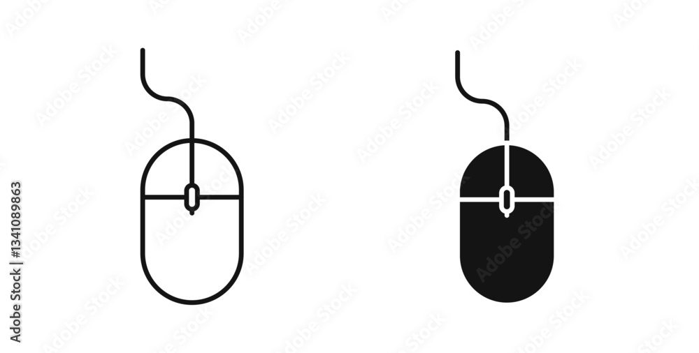 Mouse icons set in black colors on white background Mouse icons set in black colors on white background