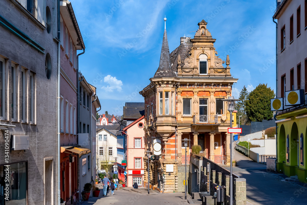 Fototapeta premium Old town with charming building in Bad Schwalbach, Taunus, Germany