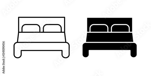 Bed icons set for website design