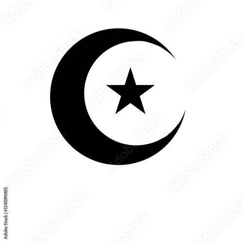 Free Download Crescent moon and star icon  - GFXLoad