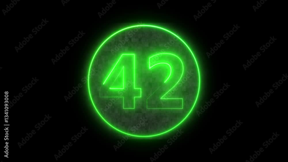 A circle with a green neon icon on a black background and the text 27 in the middle of it. A circle with a green neon icon on a black background and the text 27 in the middle of it.