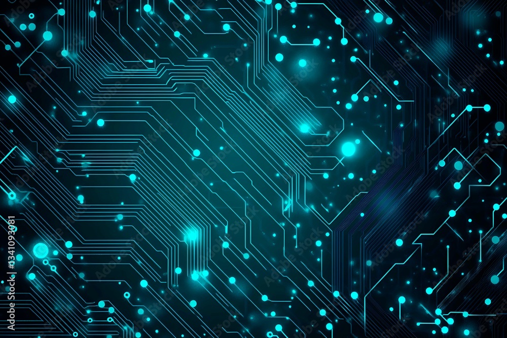 Abstract close-up of a glowing blue digital circuit board, showcasing intricate connections and technological design on a black background.
Abstract close-up of a glowing blue digital circuit board, showcasing intricate connections and technological design on a black background.