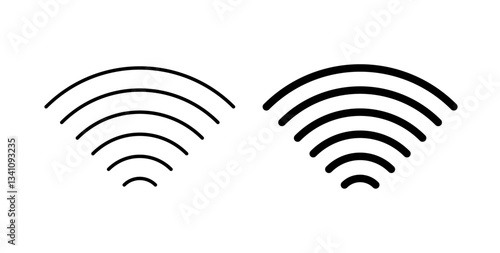 Wifi icons solid and thin line.