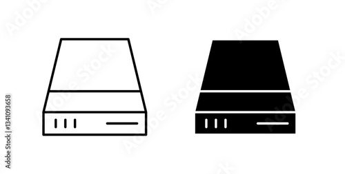 Hard Disk icons set in black colors on white background