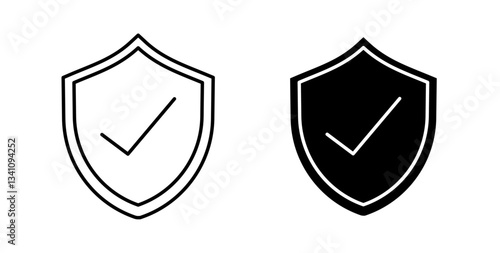 Shield check icons set for website design