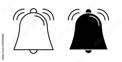 Bell ring icon set on white background
