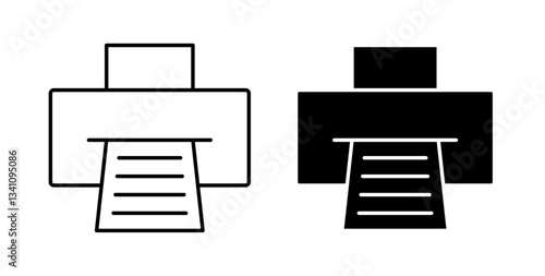 Print icons set in black colors on white background