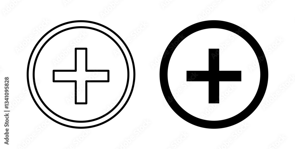 Fototapeta premium Plus icons set in black colors on white background