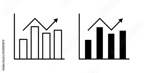 Chart histogram icons set for website design