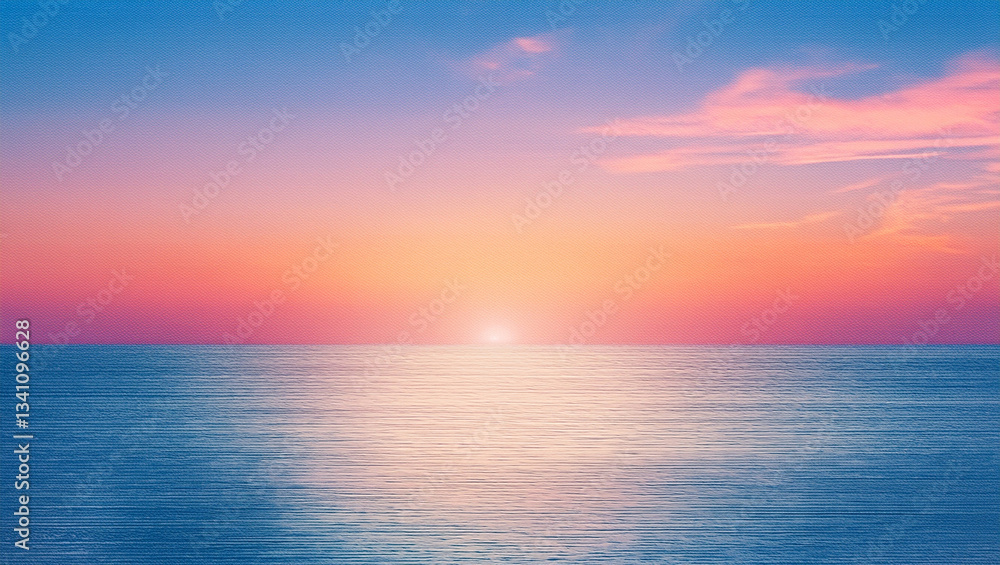 Fototapeta premium coucher de soleil et ciel orange sur une plage
