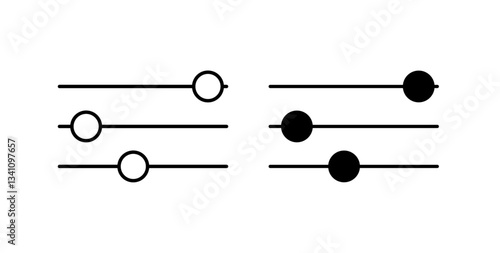 Settings sliders icons set for website design