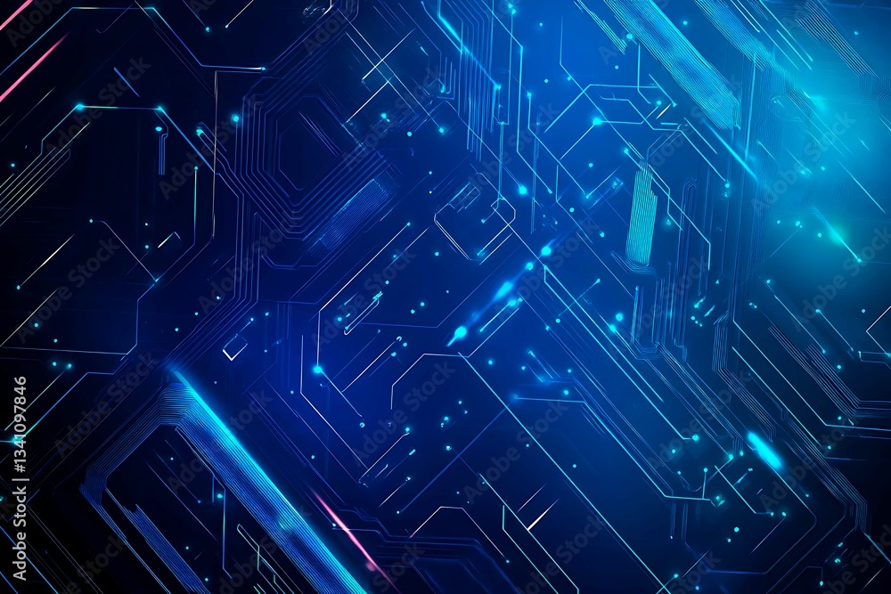 Abstract close-up of a glowing blue digital circuit board, showcasing intricate connections and technological design on a black background.
Abstract close-up of a glowing blue digital circuit board, showcasing intricate connections and technological design on a black background.