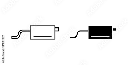 Exhaust pipe icons set for website design