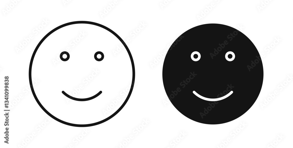 Fototapeta premium Smile wink icons on white background for web