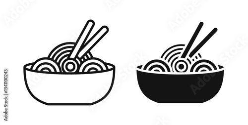 Noodles icons on white background for web