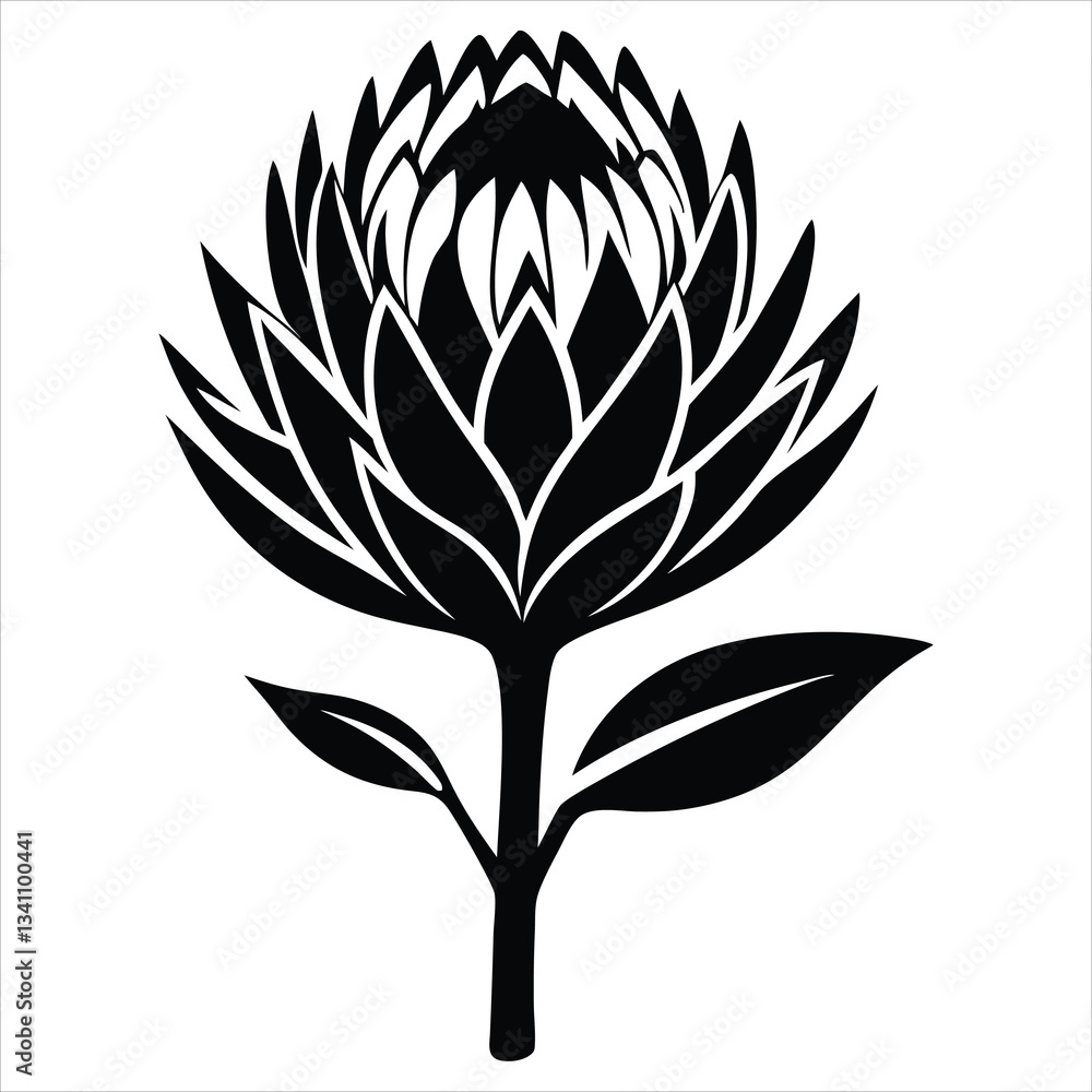 Elegant Black and White Artichoke Illustration for Modern Decor Elegant Black and White Artichoke Illustration for Modern Decor
