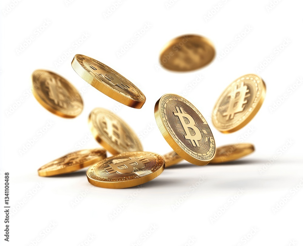 Digital Gold Coins in Motion
