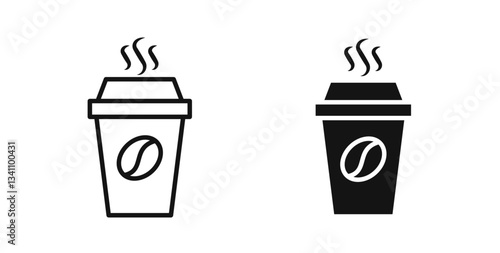 Coffee icon set on white background
