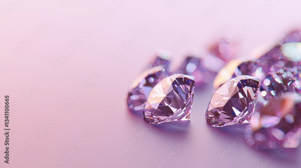 Sparkling Pink Diamonds on a Soft Pastel Background Sparkling Pink Diamonds on a Soft Pastel Background