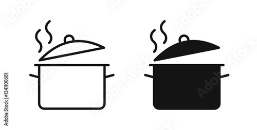 Pot icons on white background for web