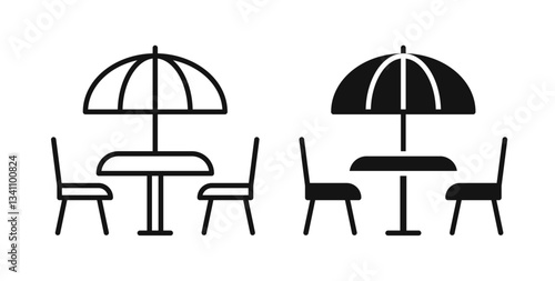 Terrace icons on white background for web