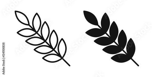 Wheat icon collection for UI on white background