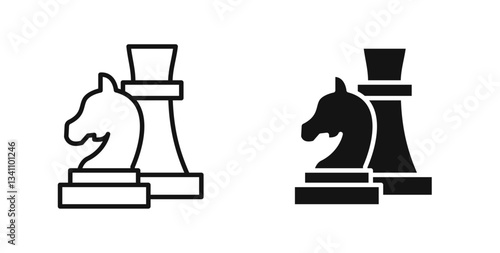 Chess icons on white background for web