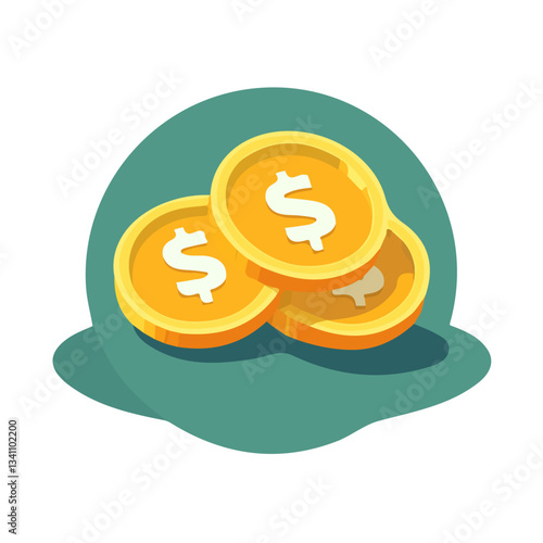 Simple flat 2D icon coin isolated on transparent background, flat design, vector, animation design, simple flat 2D icon, clipart, Traditional Persian New Year, Nowruz vector design