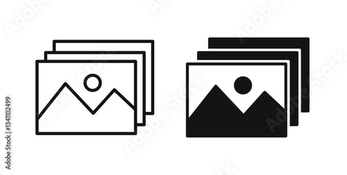Gallery icon set on white background