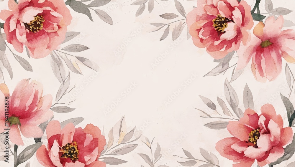 Obraz premium Floral Watercolor Background