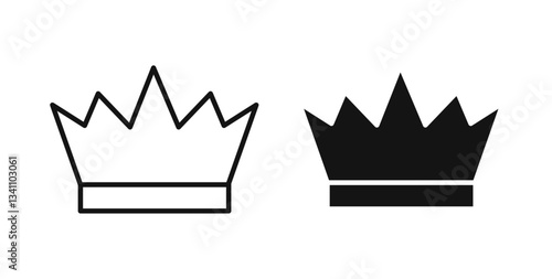Crown icon set on white background