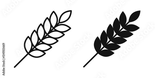 Wheat icons for app UI designs on white background