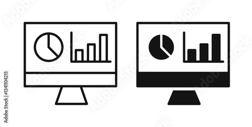 Dashboard icons on white background for web