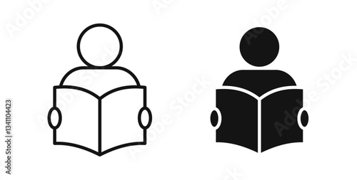Book open reader icons on white background for web
